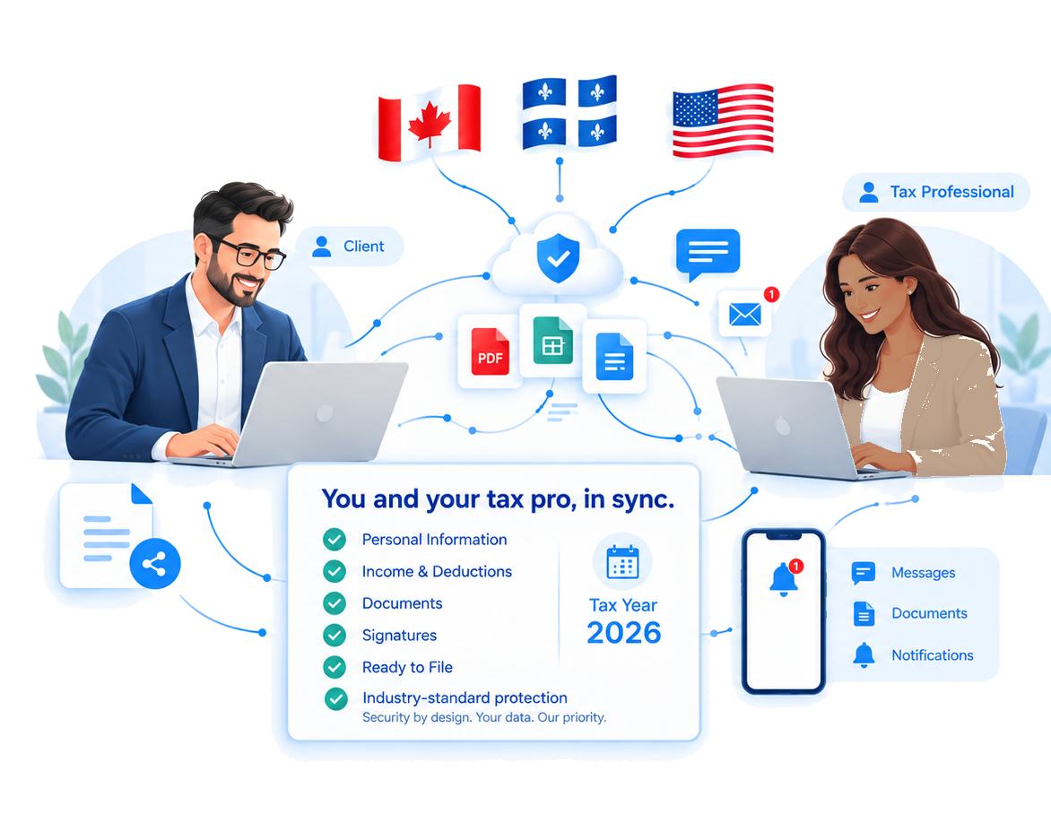 Client and tax professional collaborating on refundr
